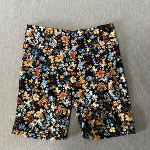 High waisted floral bike shorts